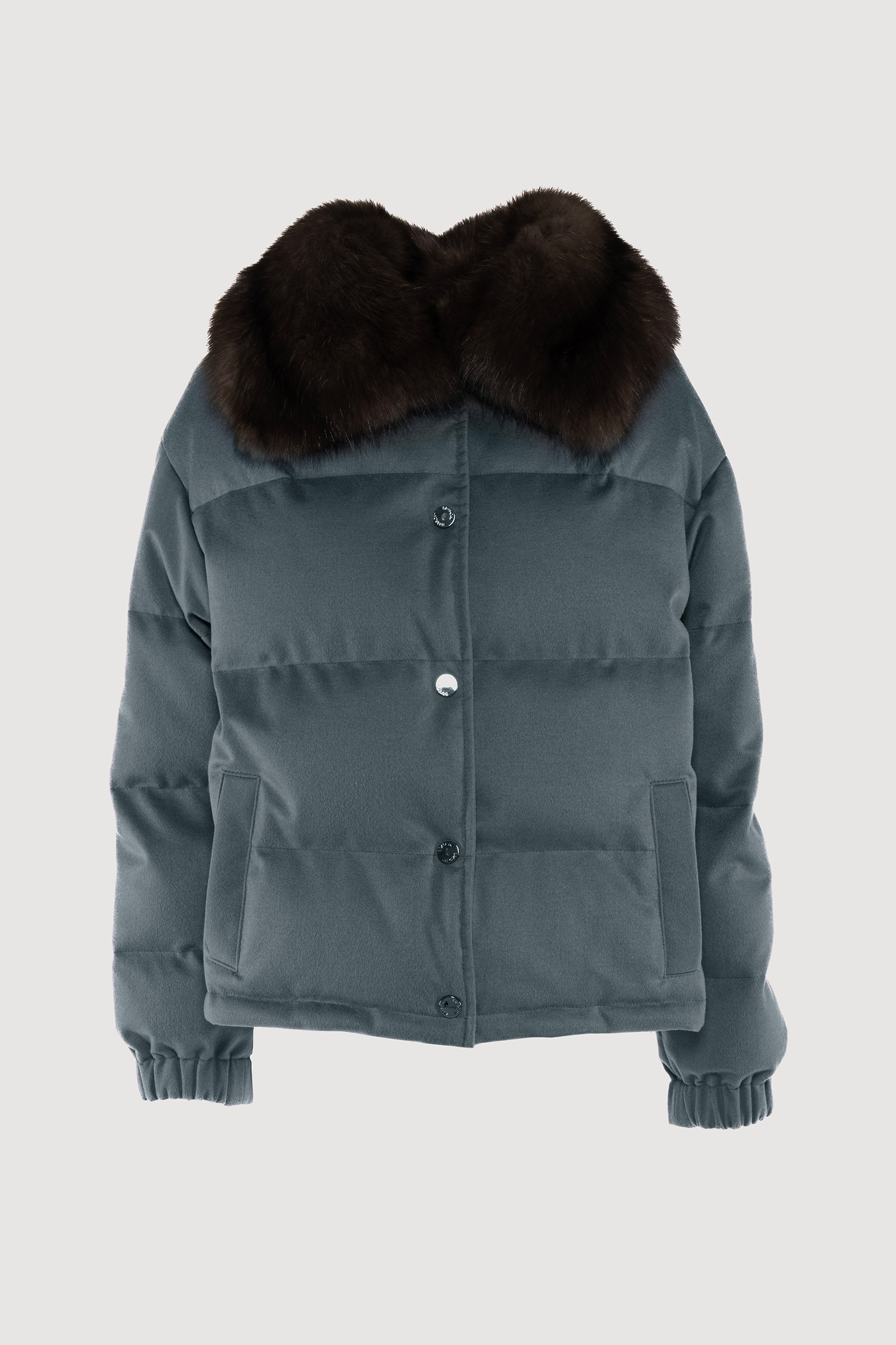 Cashmere down jacket with dark barguzinsky sable