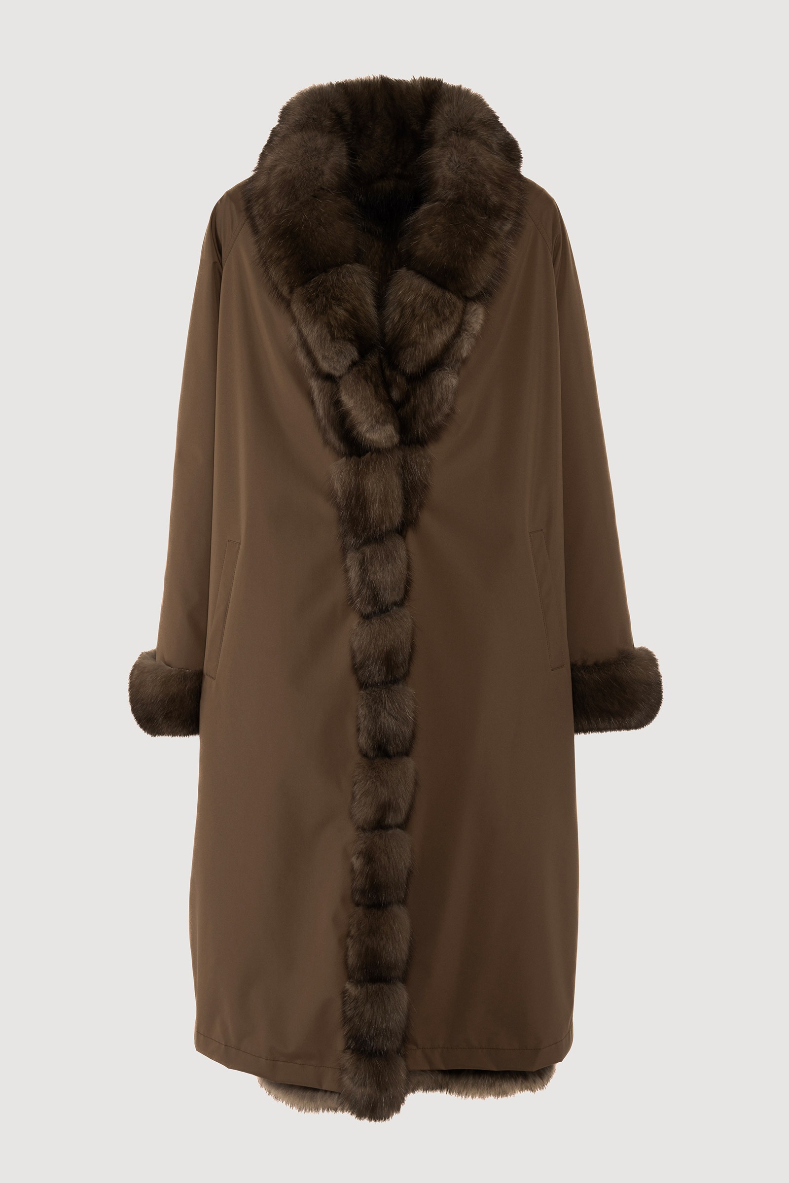 Sable and tech dubleface coat