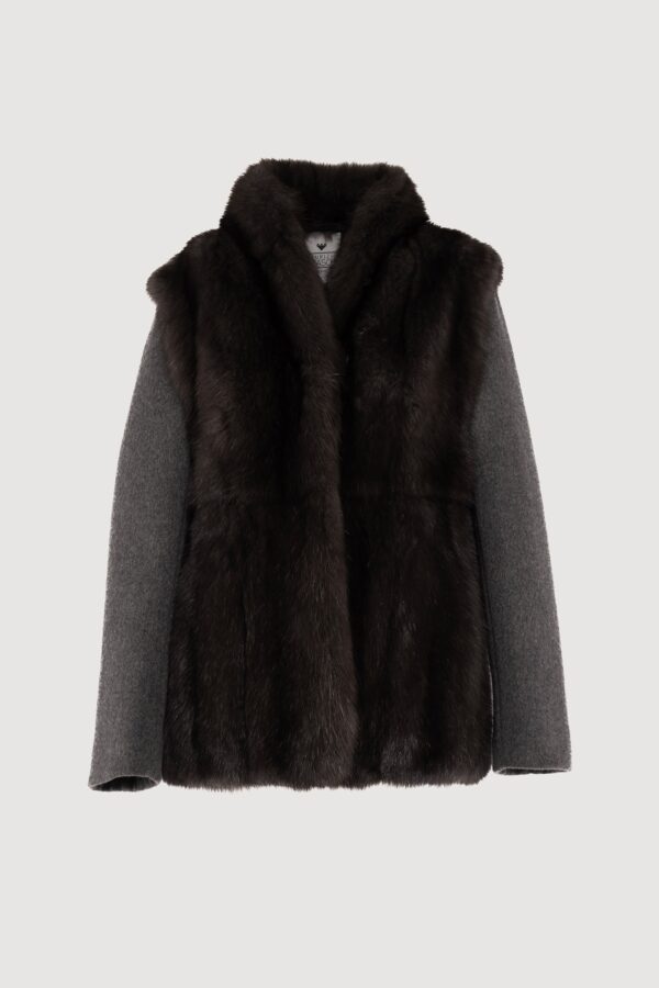 Cashmere jacket with sable barguzinsky dark