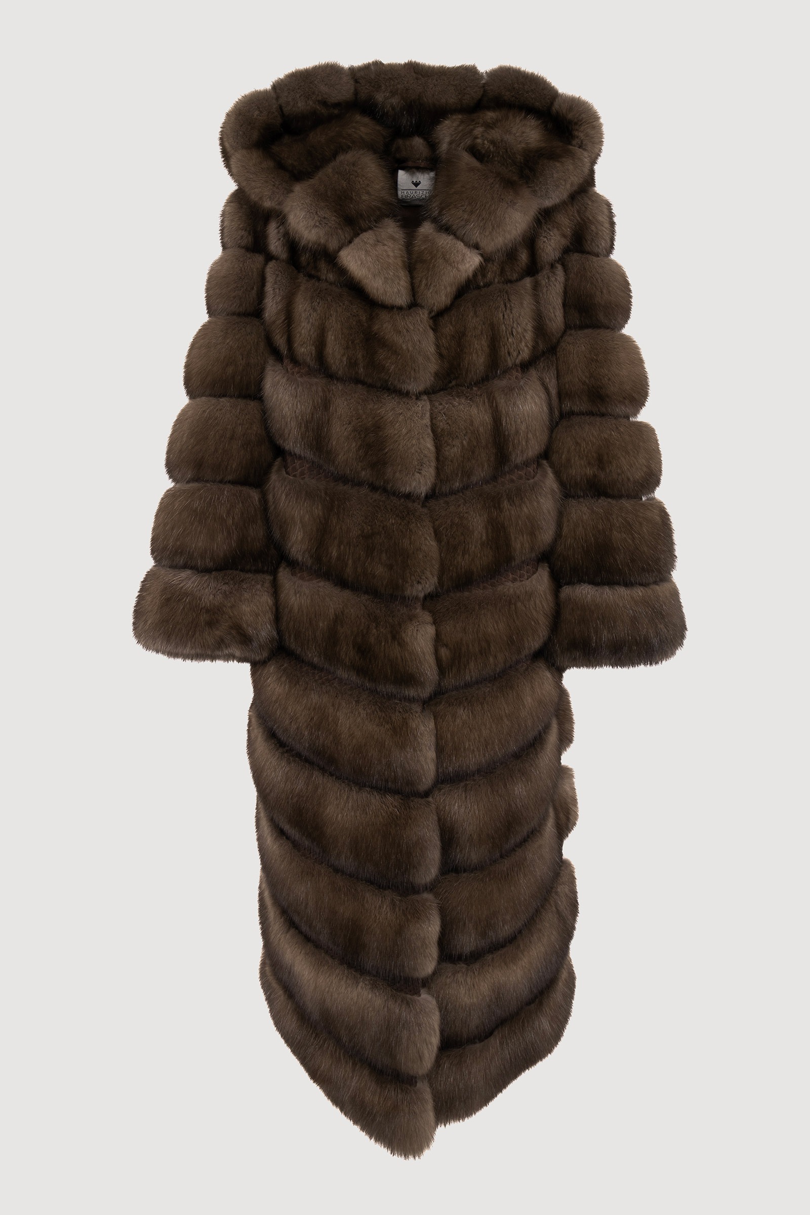 Coat in sable and python
