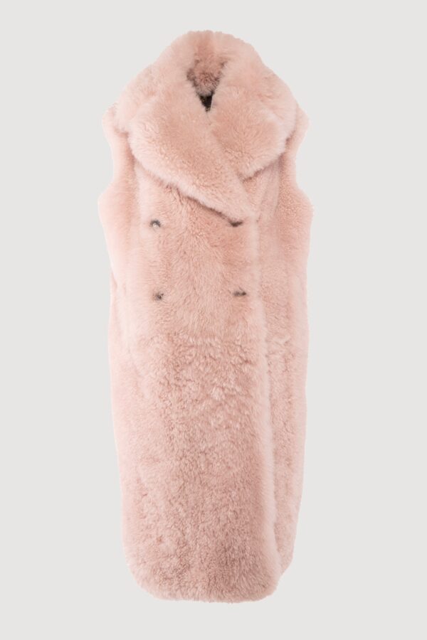 Long mohair pink vest