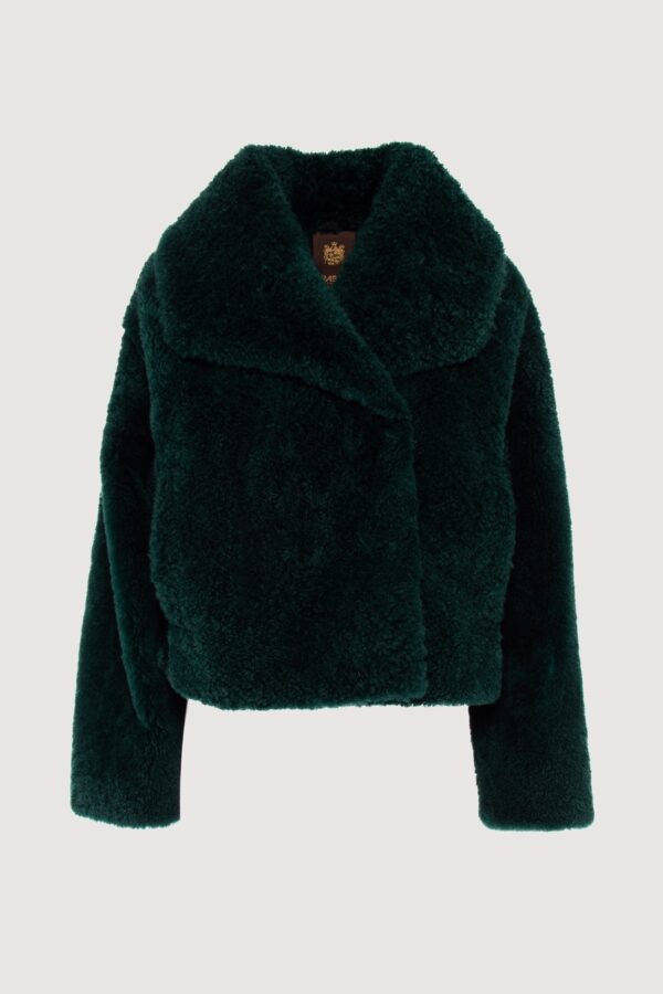 Green mohair goat jacket