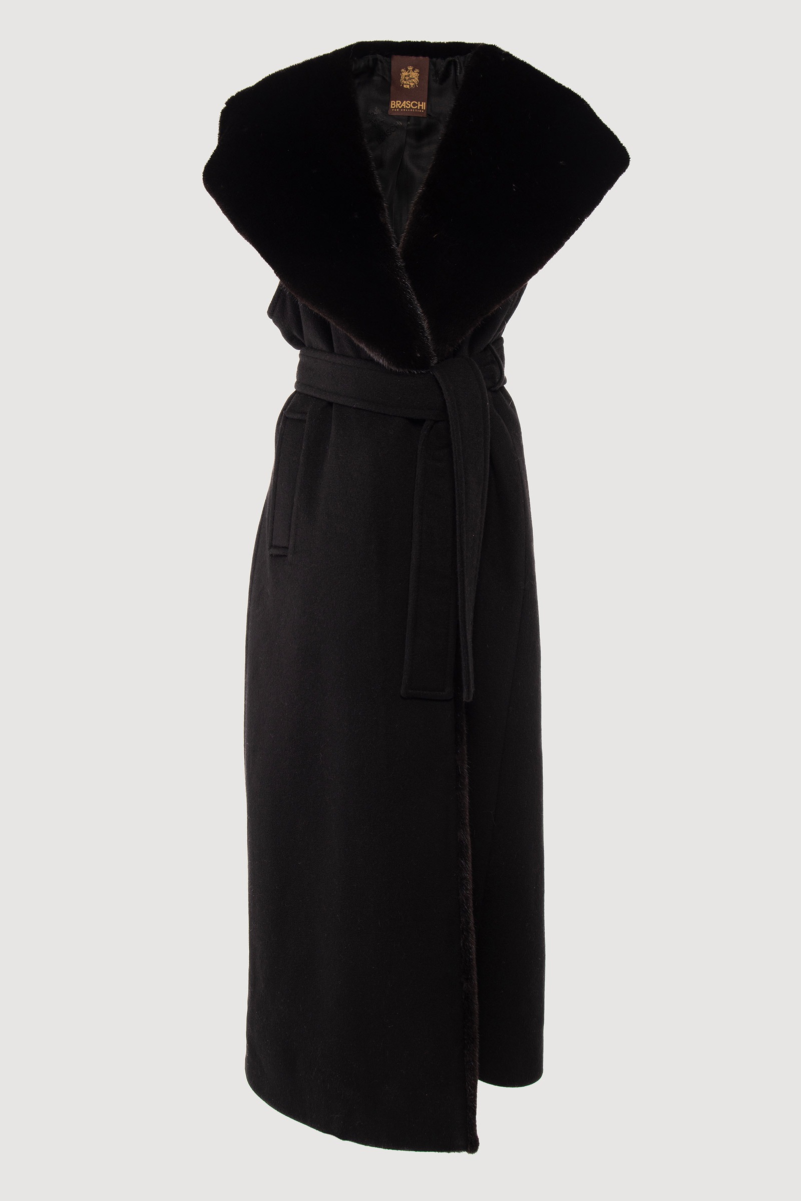 Cashmere vest with mink