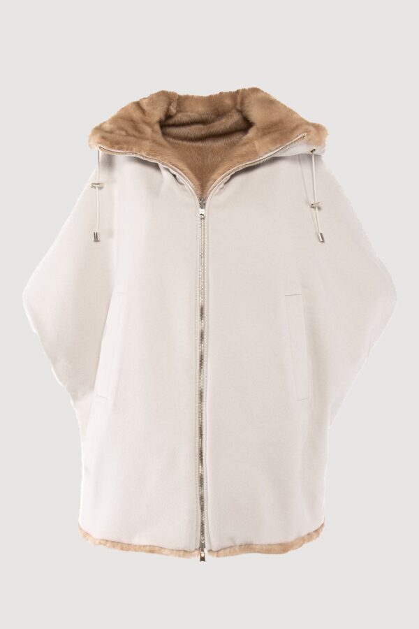 Cashmere vest and light pastel mink