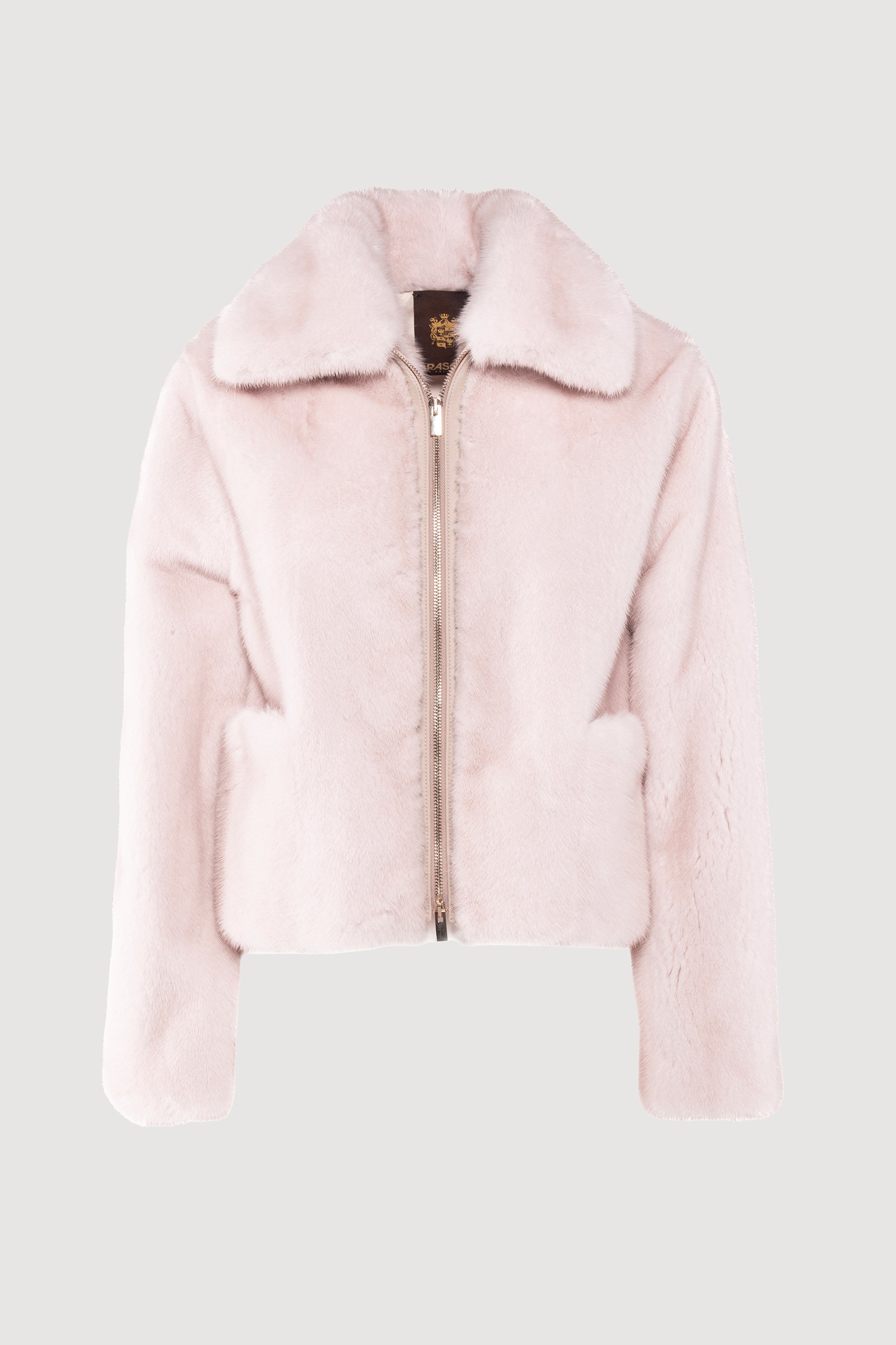Beige crystal mink jacket