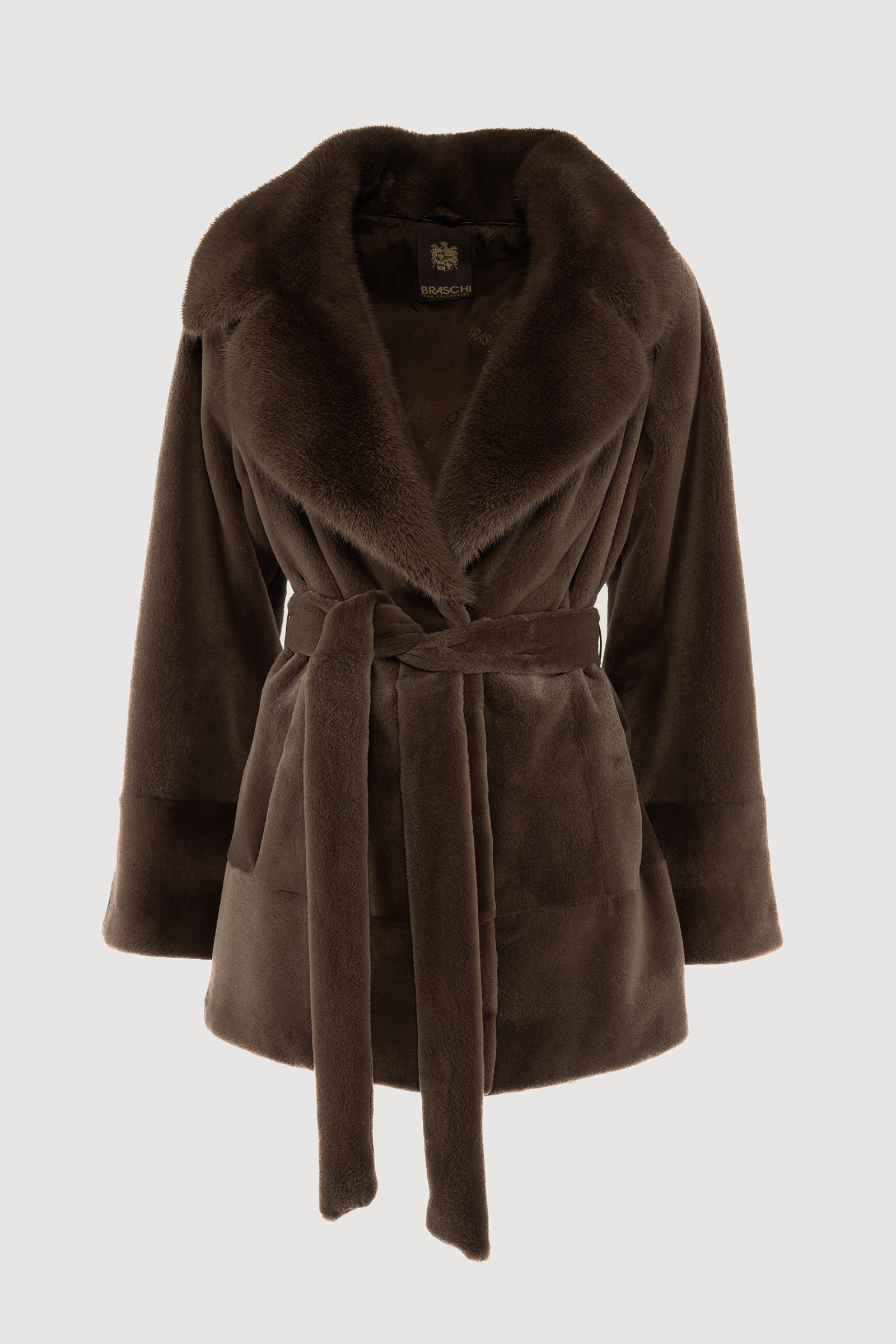Mink cocoa shaved coat