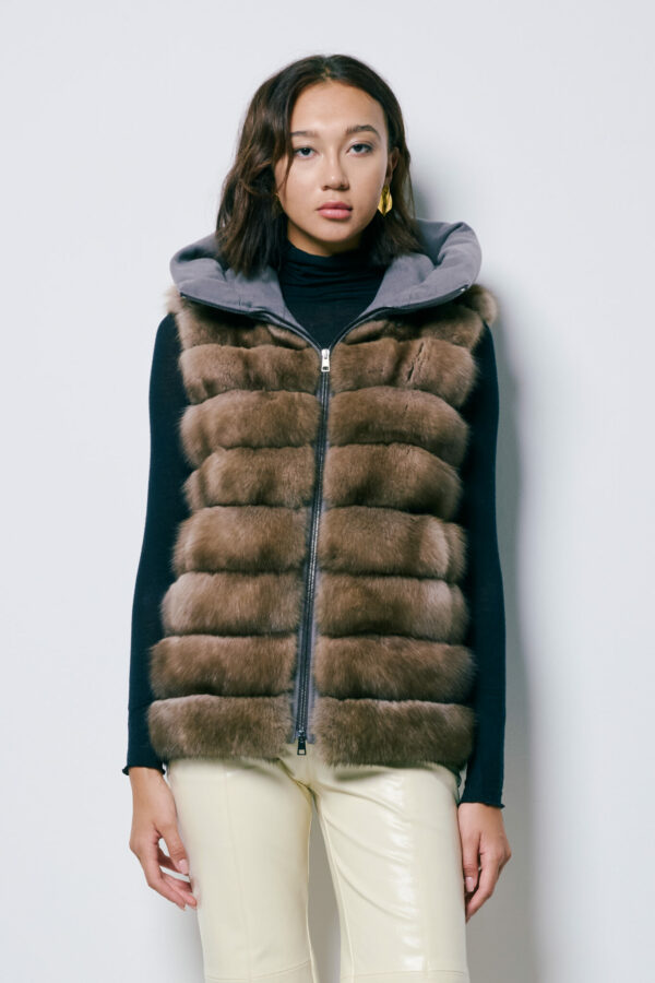 Cashmere and sable gilet